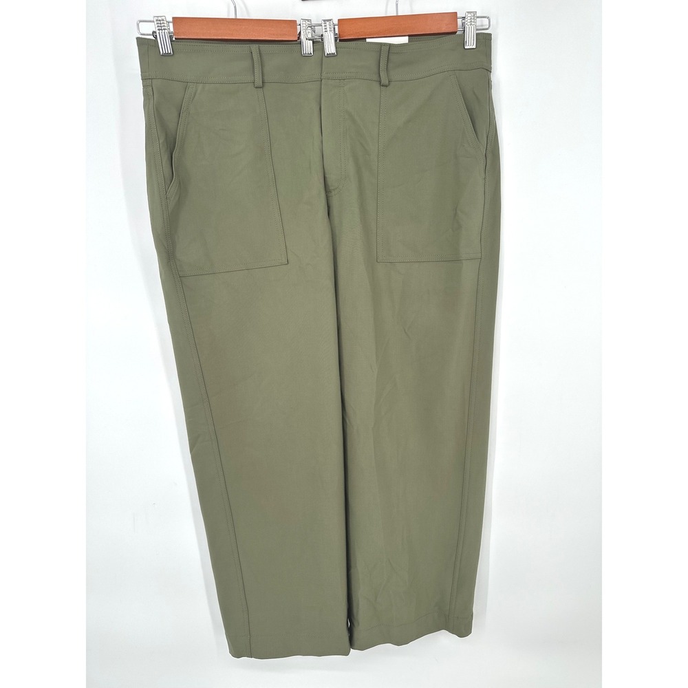Chico's Bi-Stretch Ankle Pants Women 18R Olive Green Straight Leg NWT Stretch